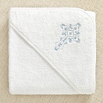 Крестильное полотенце с уголком "Крест с завитками"