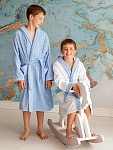 Махровый халат для мальчика бело-лазурный