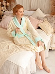 Махровый халат для мамы шампань и мята