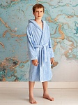 Детский махровый халат для мальчика, голубой