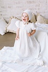 Крестильное платье "Молочный жемчуг" с чепчиком