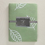 1,5-спальное байковое одеяло "Листья" зеленое