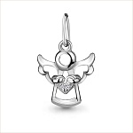 Серебряная подвеска ангелочек с фианитом 23184АКВ