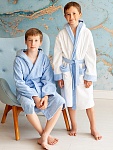 Махровый халат для мальчика лазурный