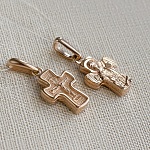 Золотой крестик с образом Ангела хранителя арт.17110439000, детский