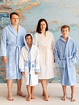 Махровый халат для мальчика лазурный