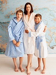 Махровый халат для мальчика лазурный