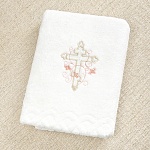 Классическое крестильное полотенце "Обвитый крестик"