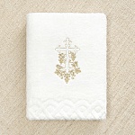 Классическое полотенце для крещения "Крестик-лоза"
