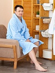 Махровый халат для папы лазурный