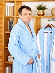 Махровый халат для папы лазурный