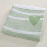 Детское байковое одеяло "Зайка" зеленое
