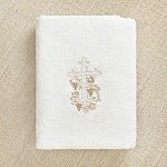 Махровое полотенце для крещения "Крестик с лозой"