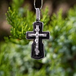 Серебряный крестик 14842АКВ, взрослый