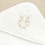 Крестильный набор унисекс "Бежевый лучик" с полотенцем