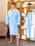 Махровый халат для папы лазурный