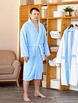 Махровый халат для папы лазурный