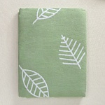 1,5-спальное байковое одеяло "Листья" зеленое