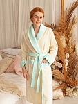Махровый халат для мамы шампань и мята