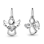 Серебряная подвеска ангелочек с фианитом 23184АКВ